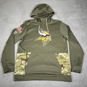 Minnesota Vikings Salute To Service Nike Hoodie Mens Medium Therma Fit Green